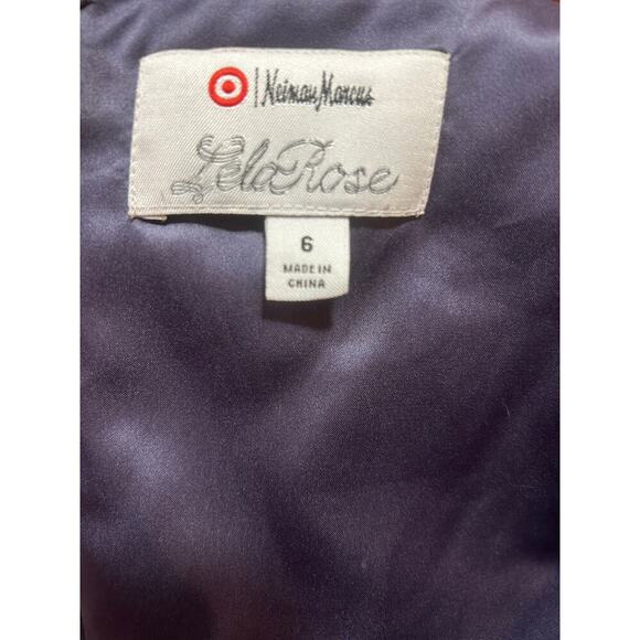 Lela Rose for Neiman Marcus silk blend  Purple Floral Dress - Size 6 - Picture 5 of 8